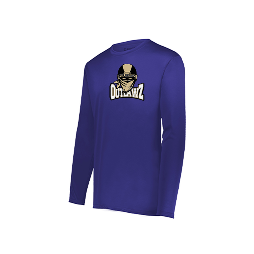 [222823.747.S-LOGO2] Youth LS Smooth Sport Shirt (Youth S, Purple, Logo 2)