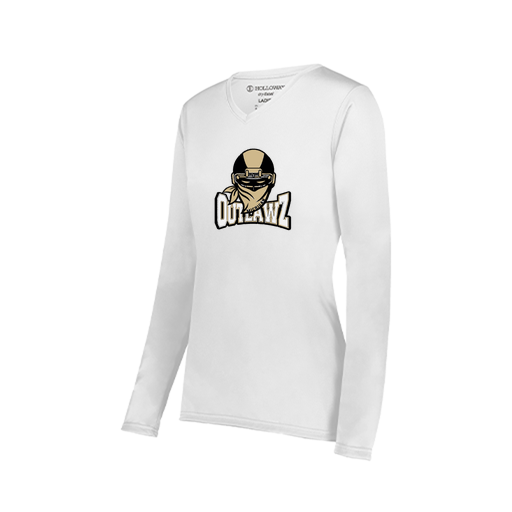 [222824.005.S-LOGO2] Ladies LS Smooth Sport Shirt (Female Adult S, White, Logo 2)